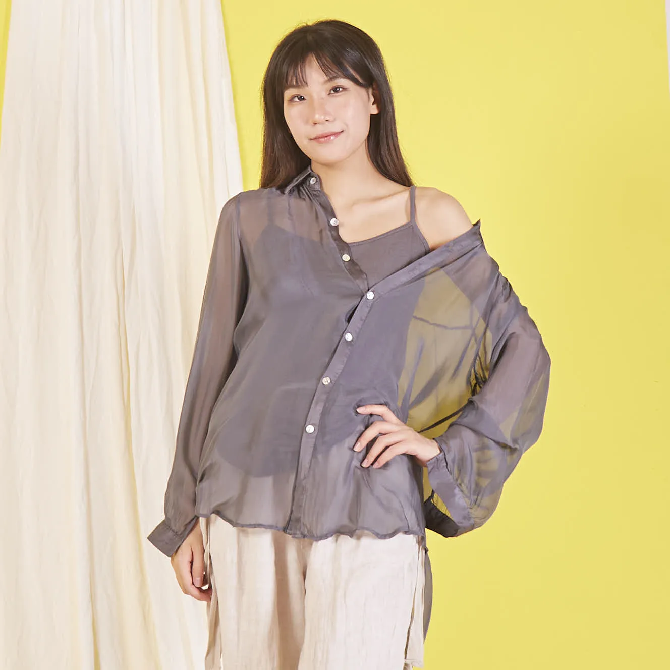 Wholesale elegant silk chiffon shirt