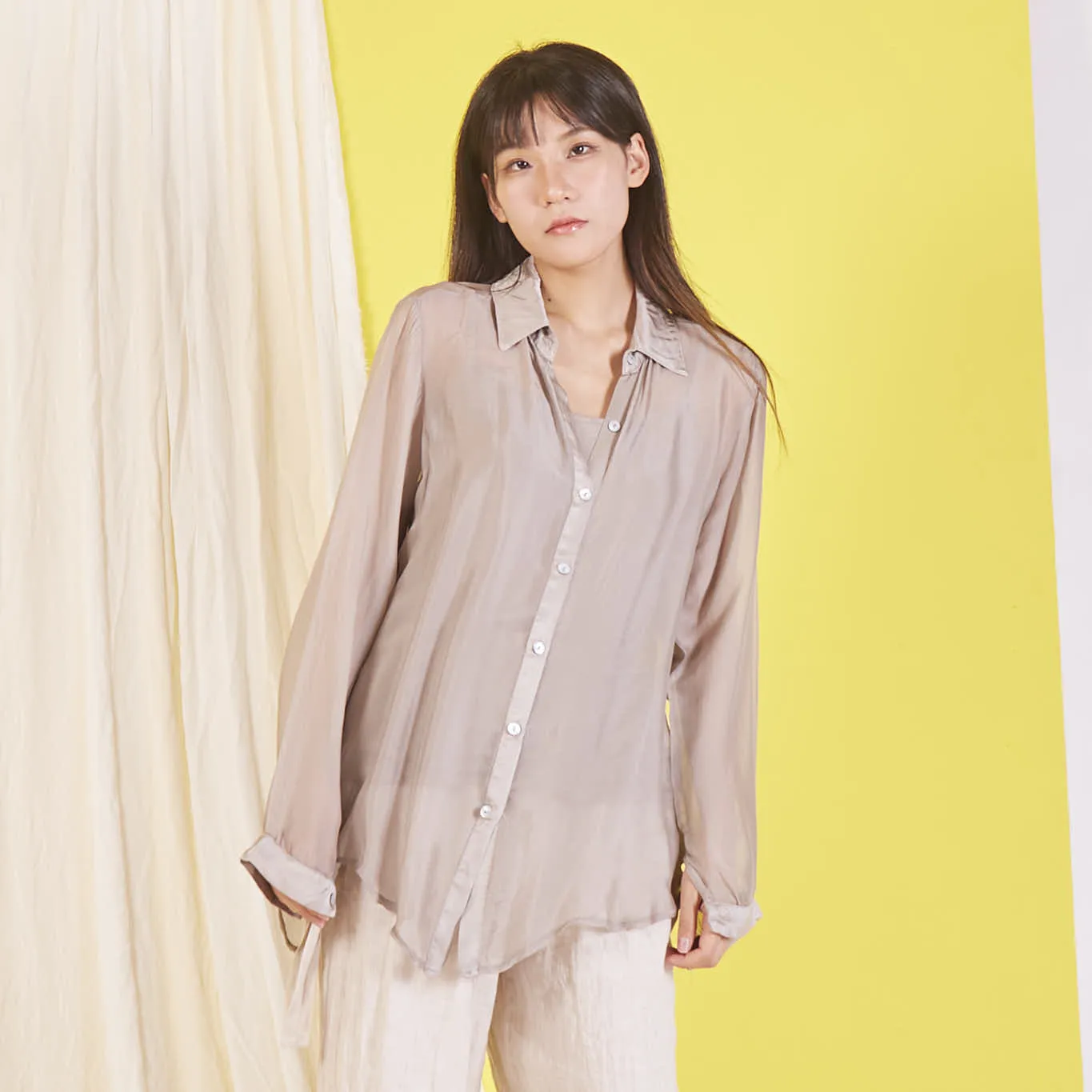 Wholesale elegant silk chiffon shirt