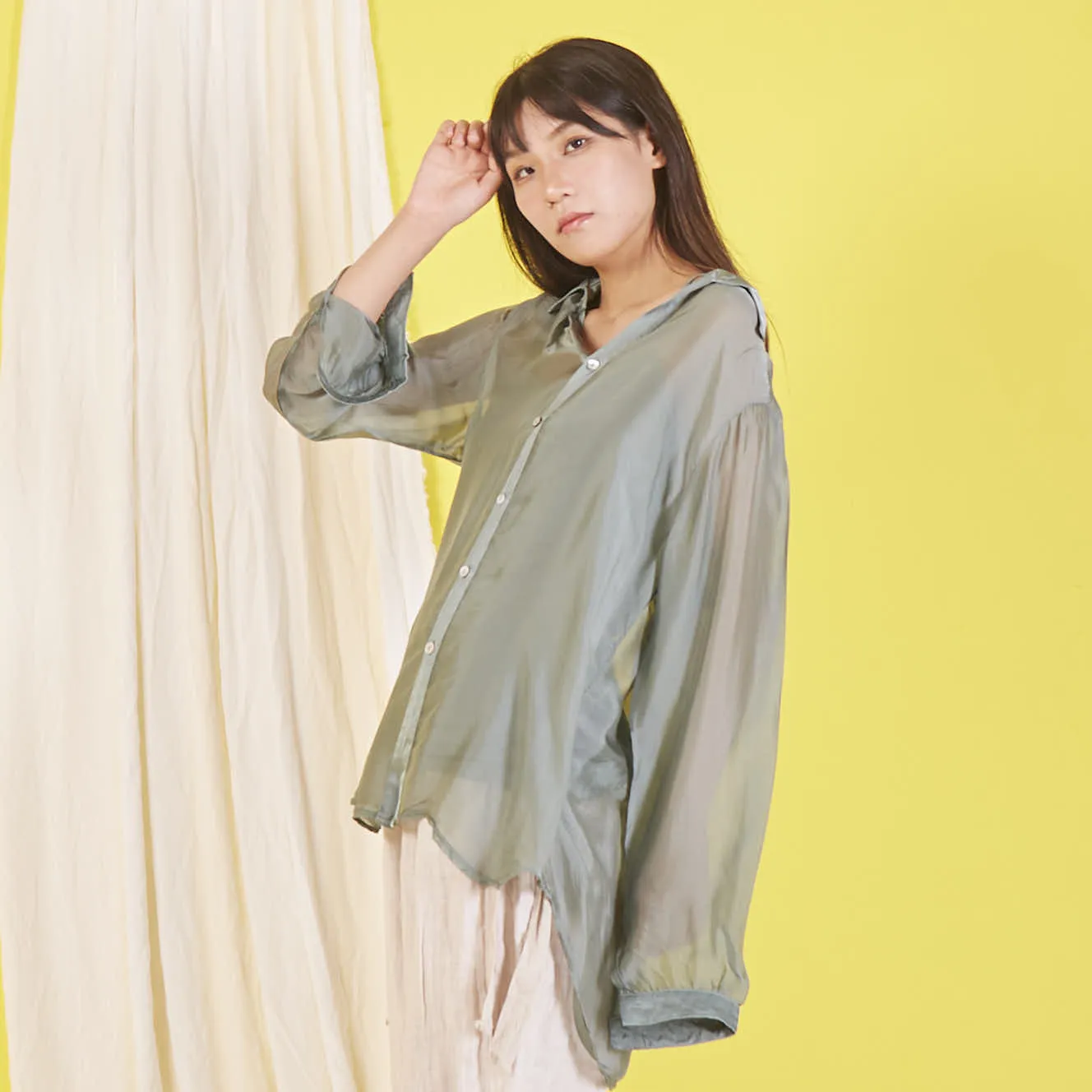Wholesale elegant silk chiffon shirt