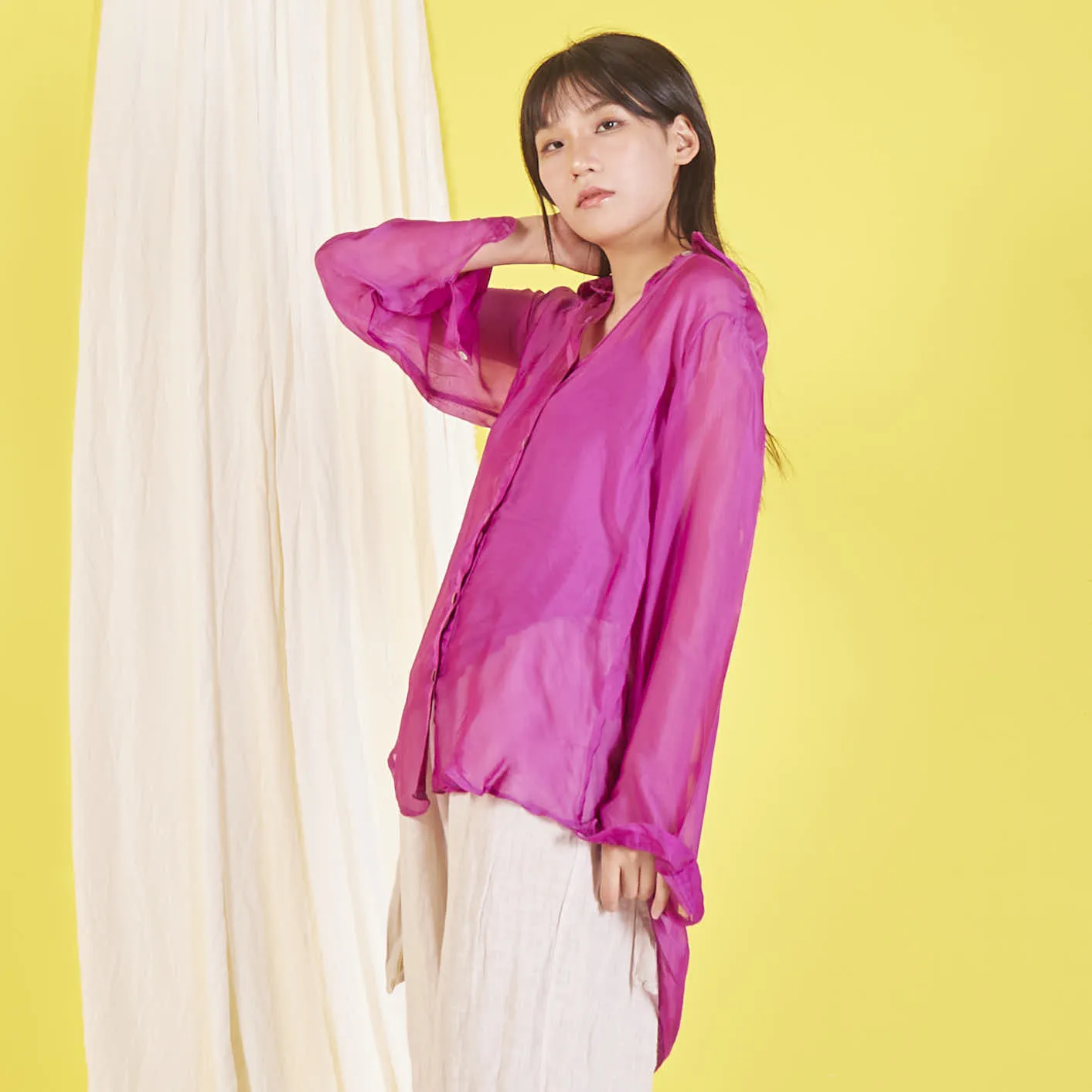 Wholesale elegant silk chiffon shirt