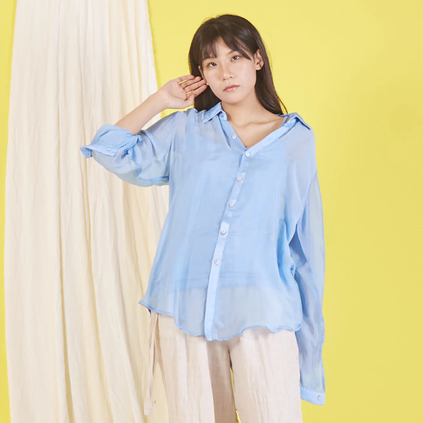 Wholesale elegant silk chiffon shirt