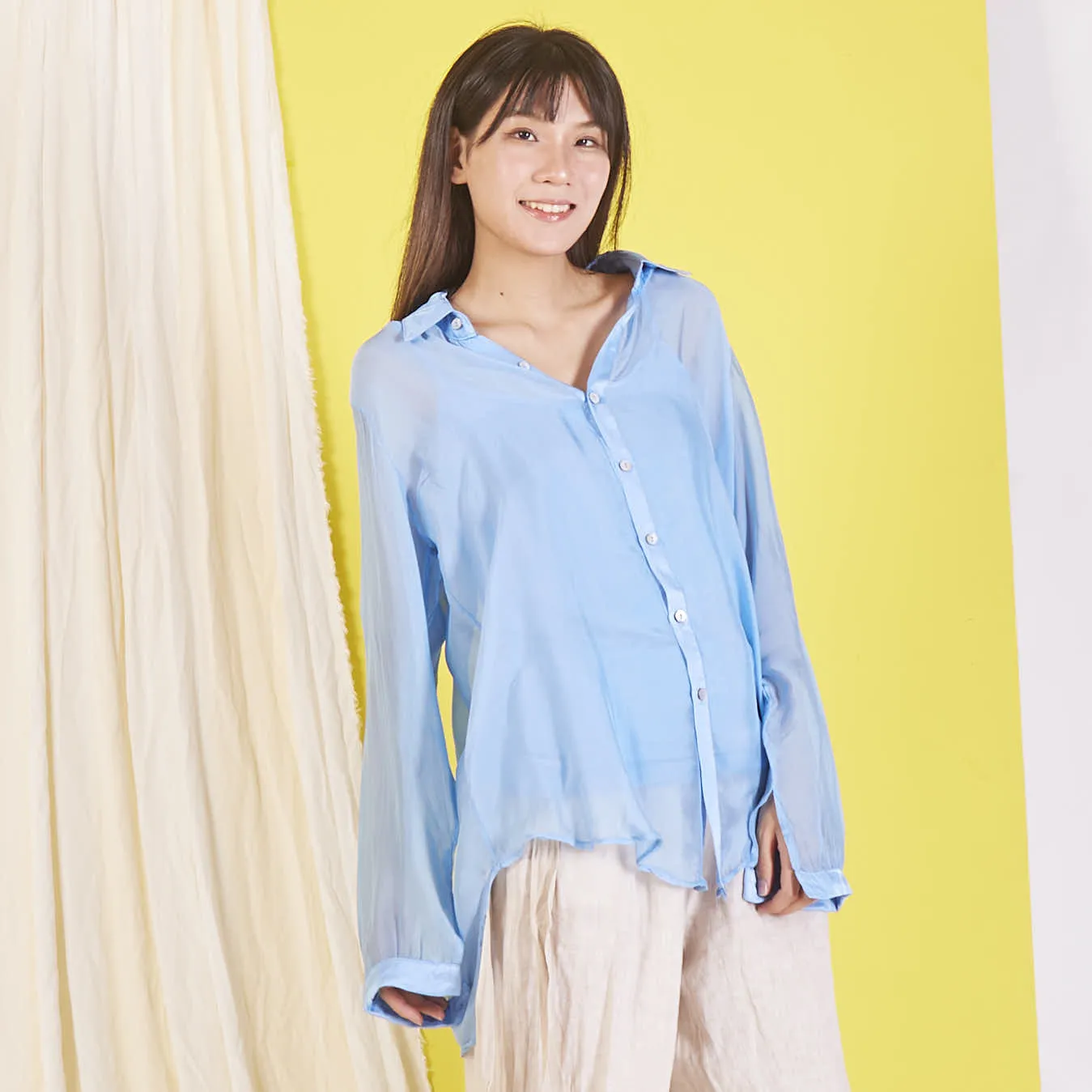 Wholesale elegant silk chiffon shirt
