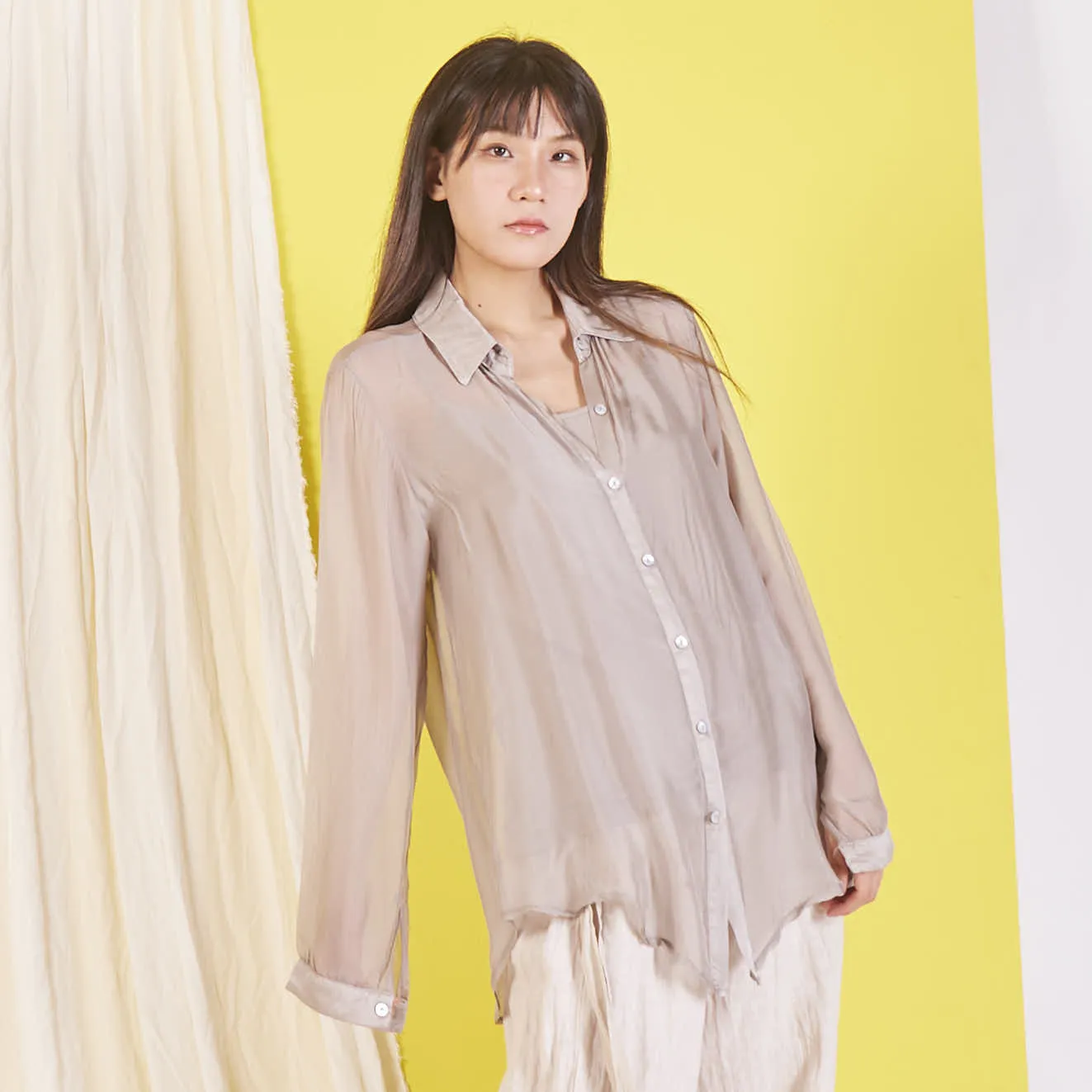 Wholesale elegant silk chiffon shirt
