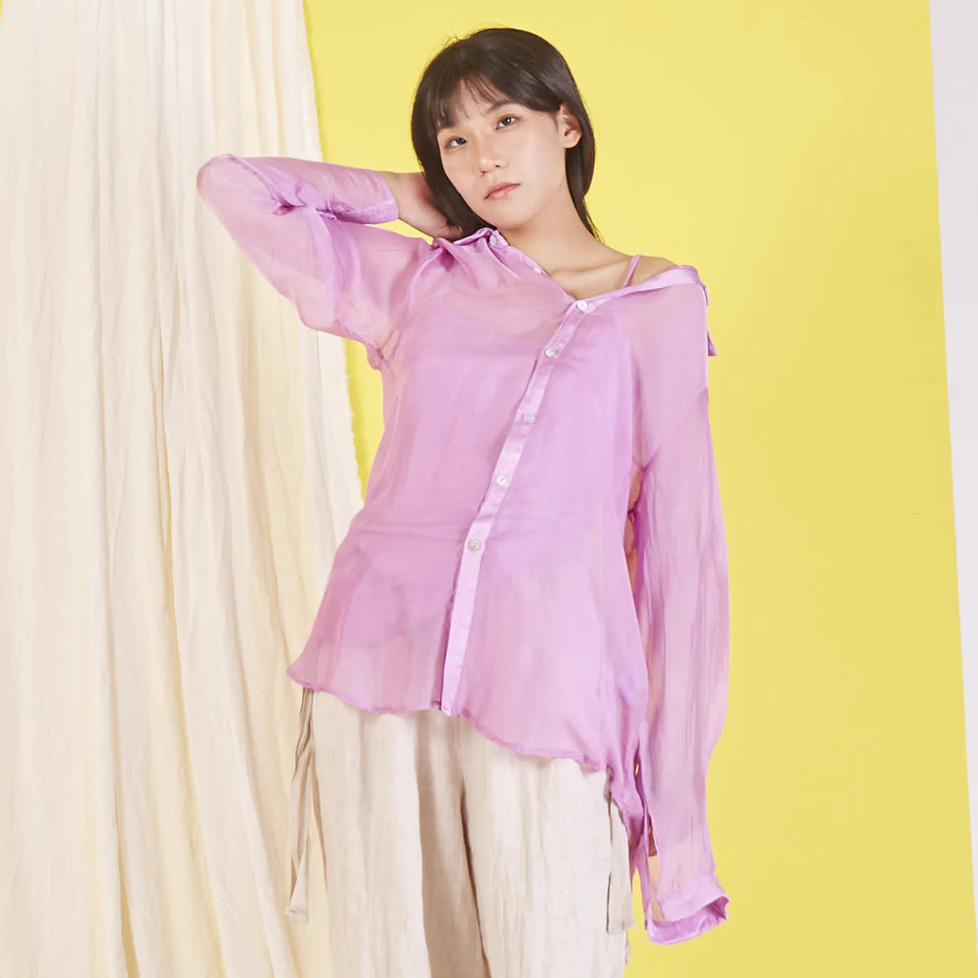 Wholesale elegant silk chiffon shirt