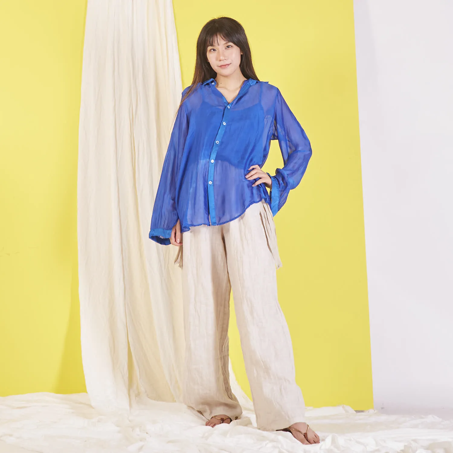 Wholesale elegant silk chiffon shirt