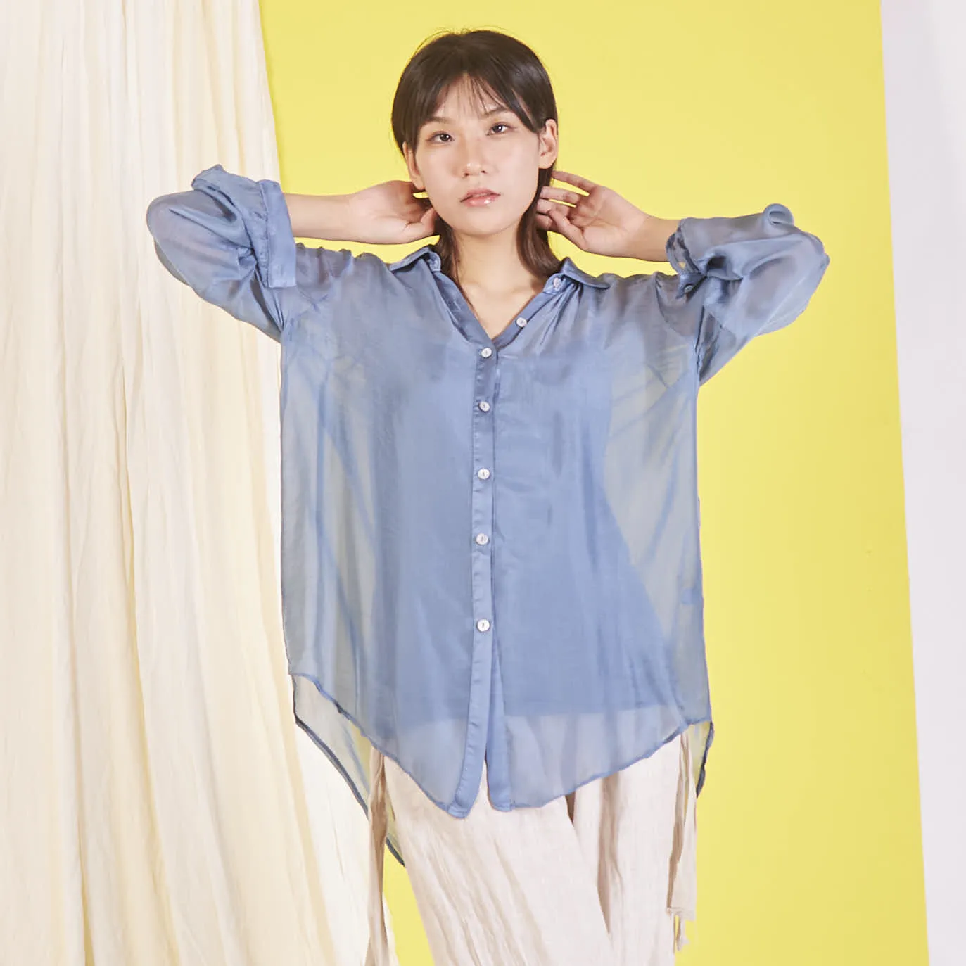 Wholesale elegant silk chiffon shirt