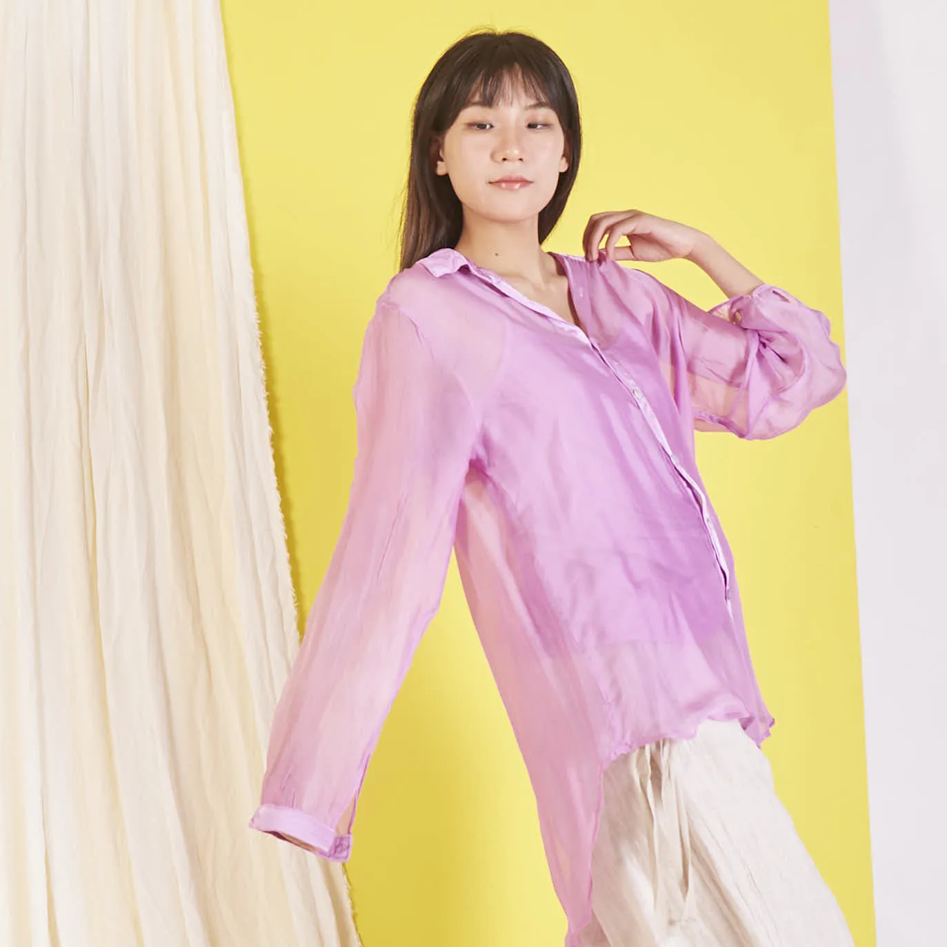 Wholesale elegant silk chiffon shirt