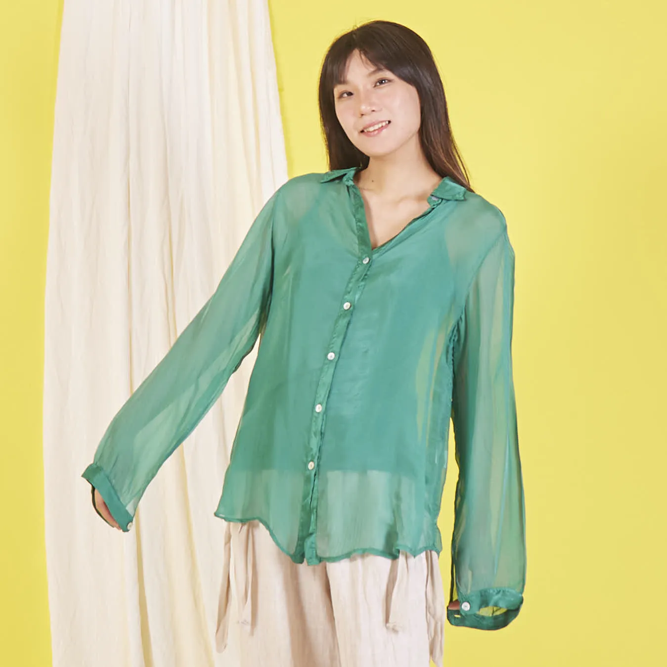 Wholesale elegant silk chiffon shirt