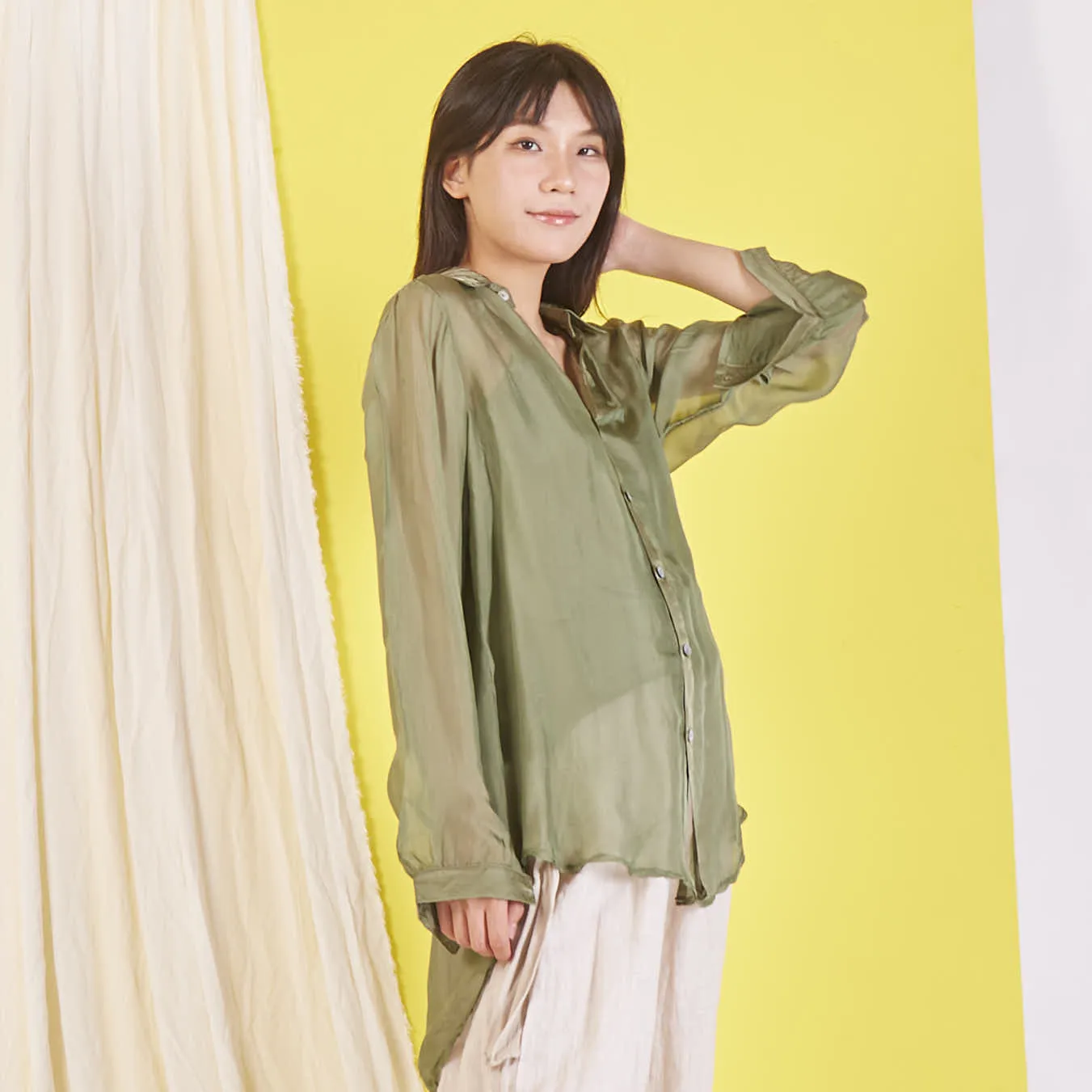 Wholesale elegant silk chiffon shirt