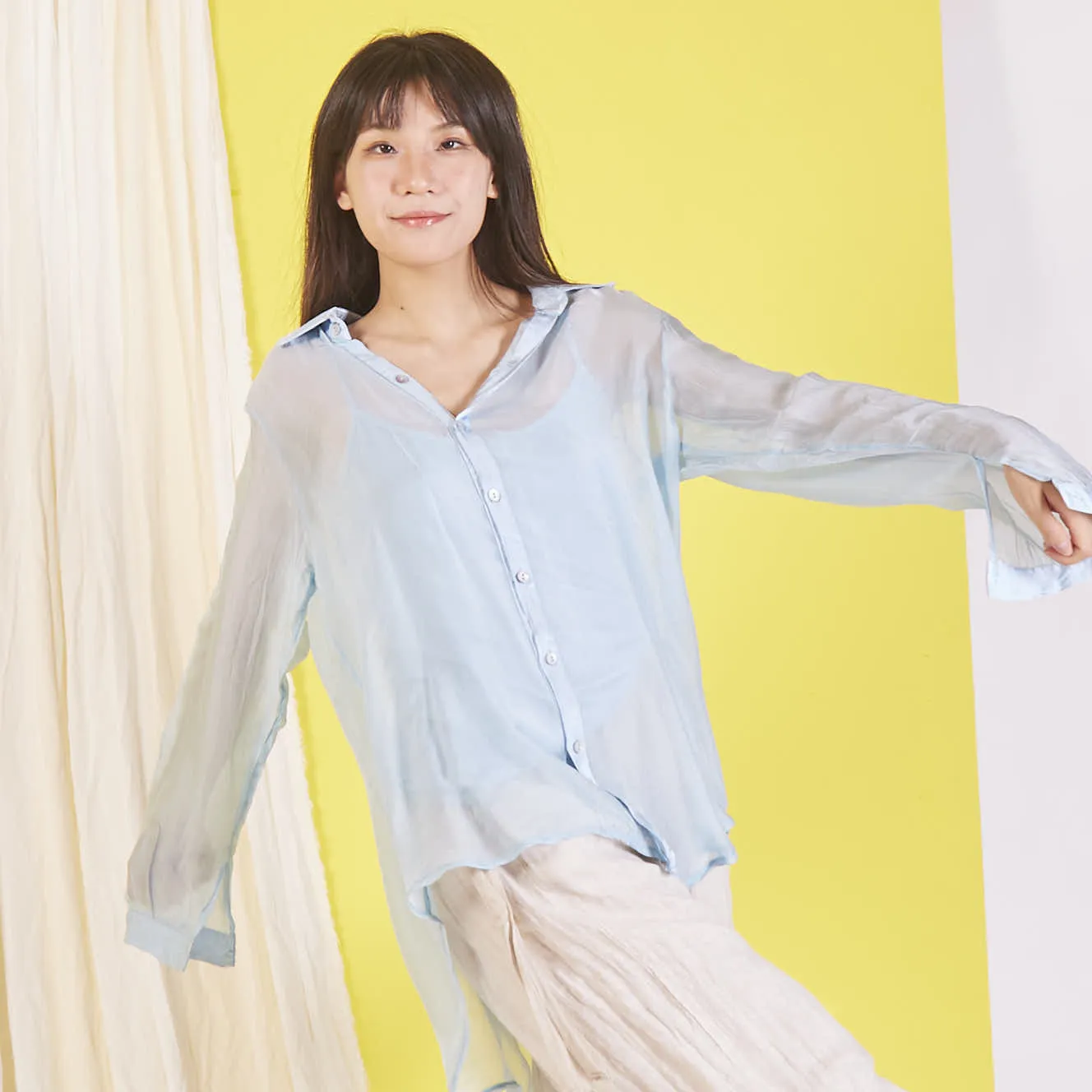 Wholesale elegant silk chiffon shirt