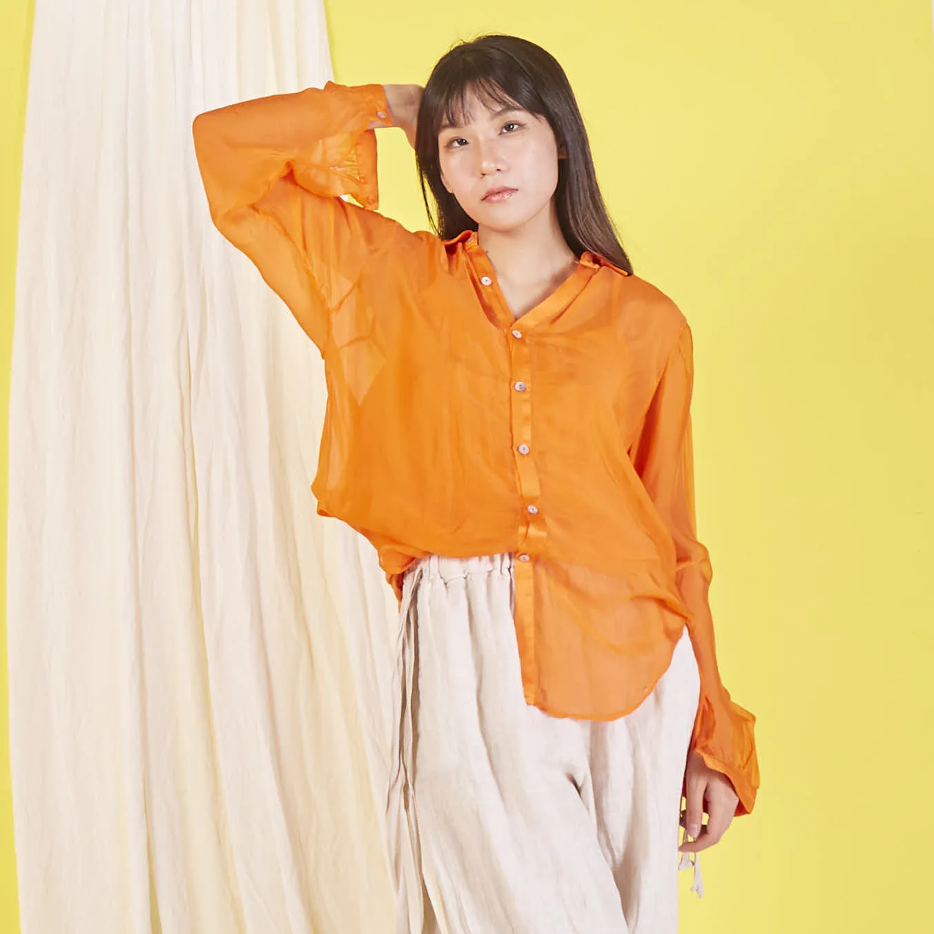 Wholesale elegant silk chiffon shirt