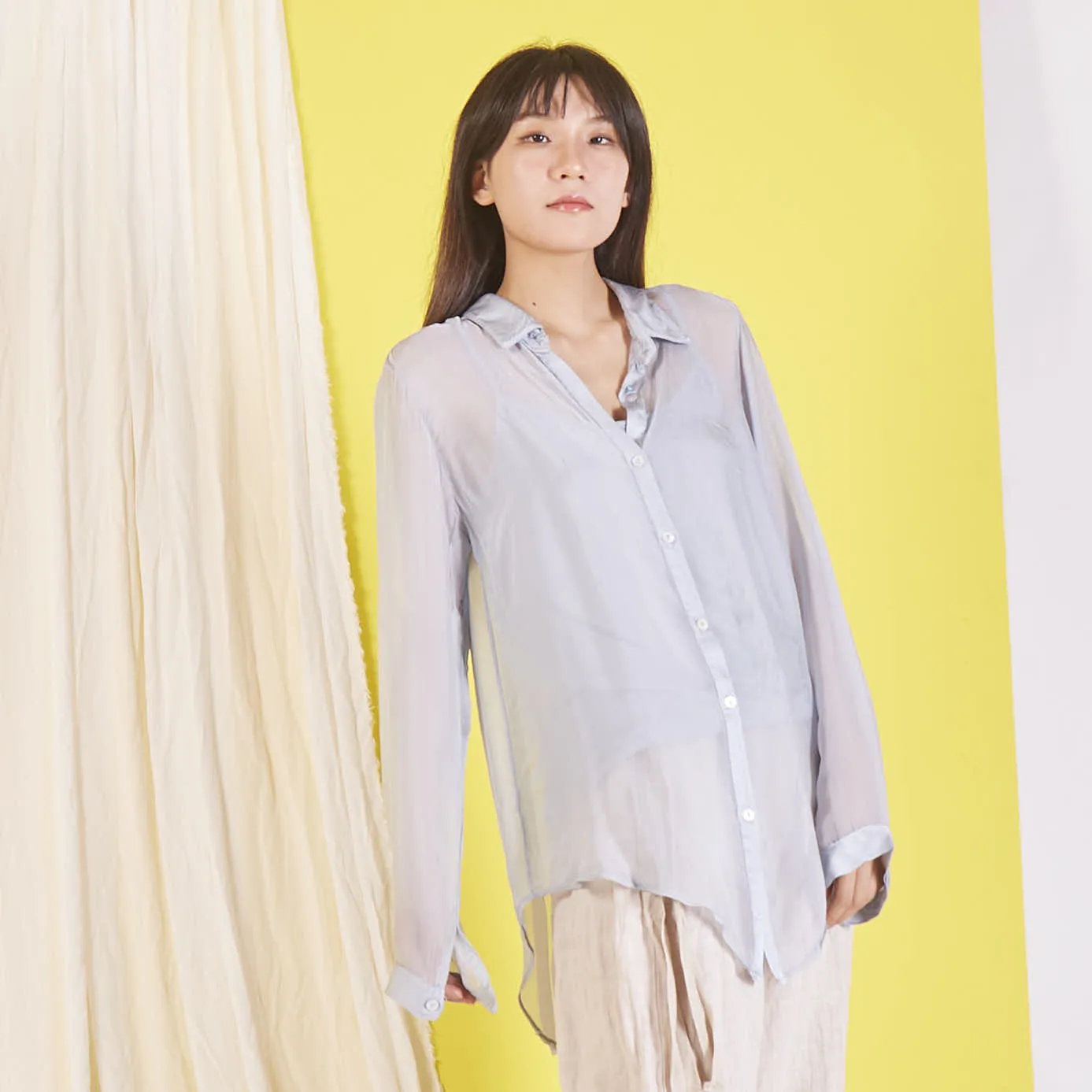 Wholesale elegant silk chiffon shirt