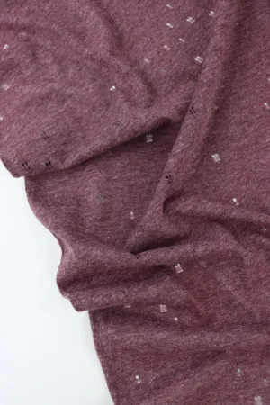 Wine Distressed Eyelet Poly/Cotton Jersey