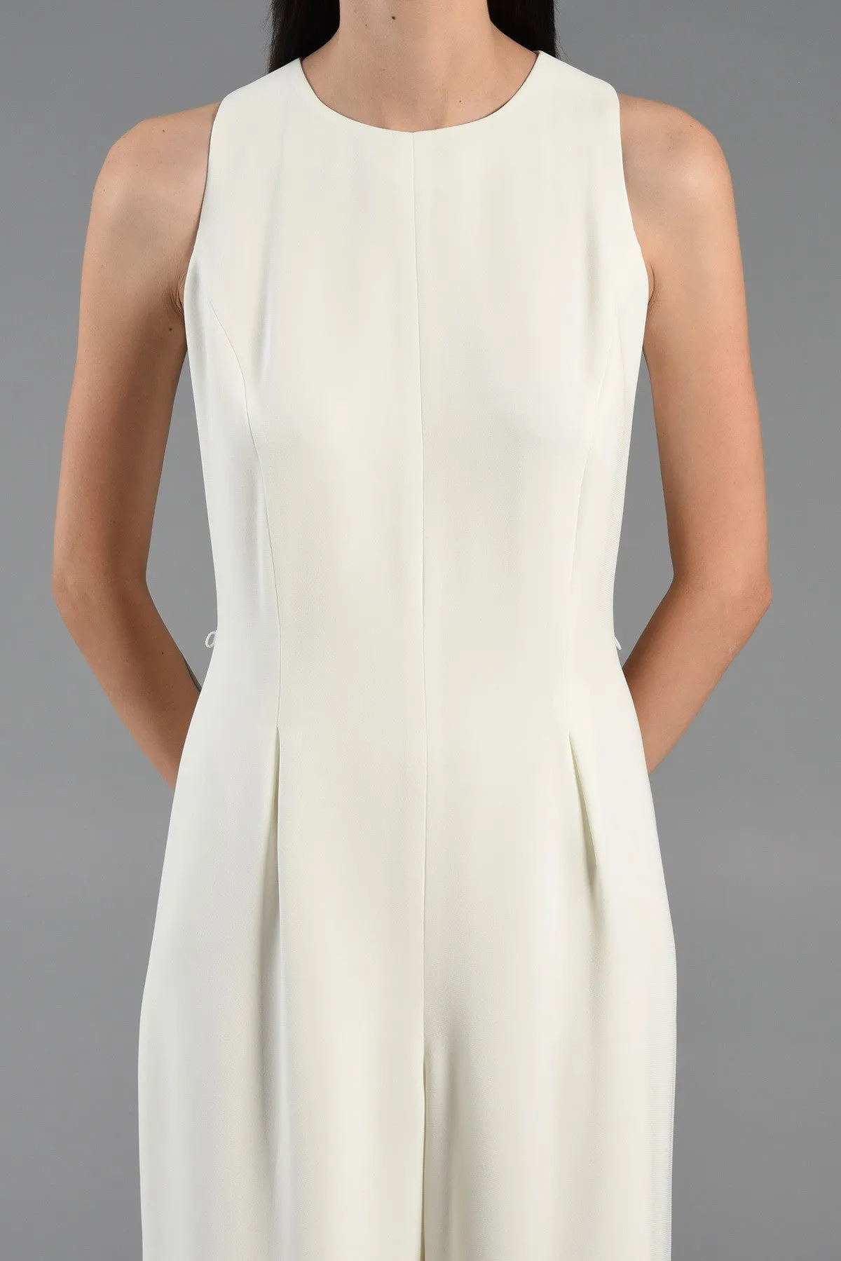 Winter White Minimalist Wide Legged Jumpsuit