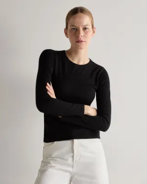 Women's Eden Superfine Cashmere Round Neck Top Black