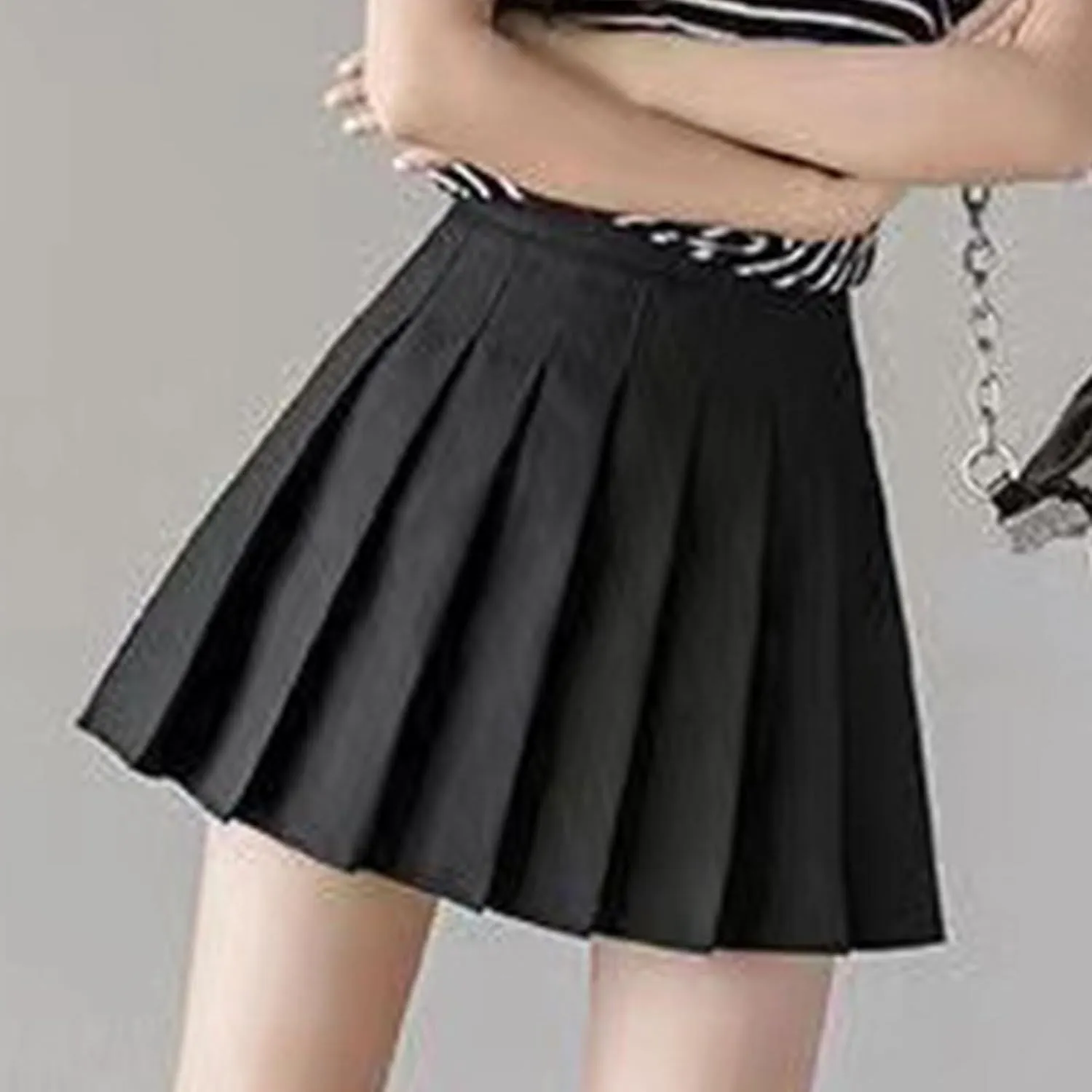 Women's Summer Sports Loose Trendy Elastic High Waist Solid Color Yoga Fitness Tennis Skirts Inner Shorts, XS-3XL