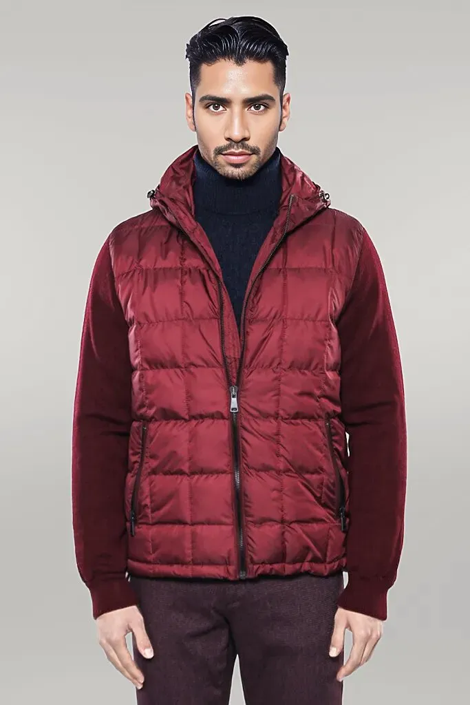 WSS Hooded Burgundy Coat Jacket  - Singen