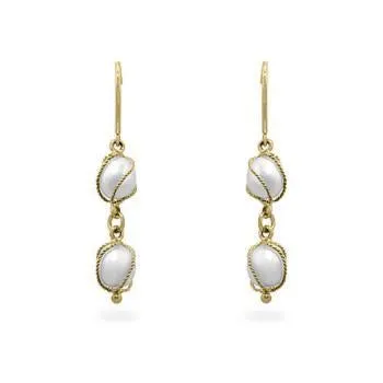 Yellow Gold Pearl Drops