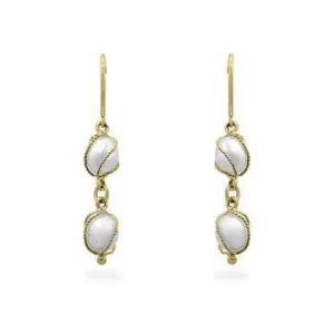 Yellow Gold Pearl Drops